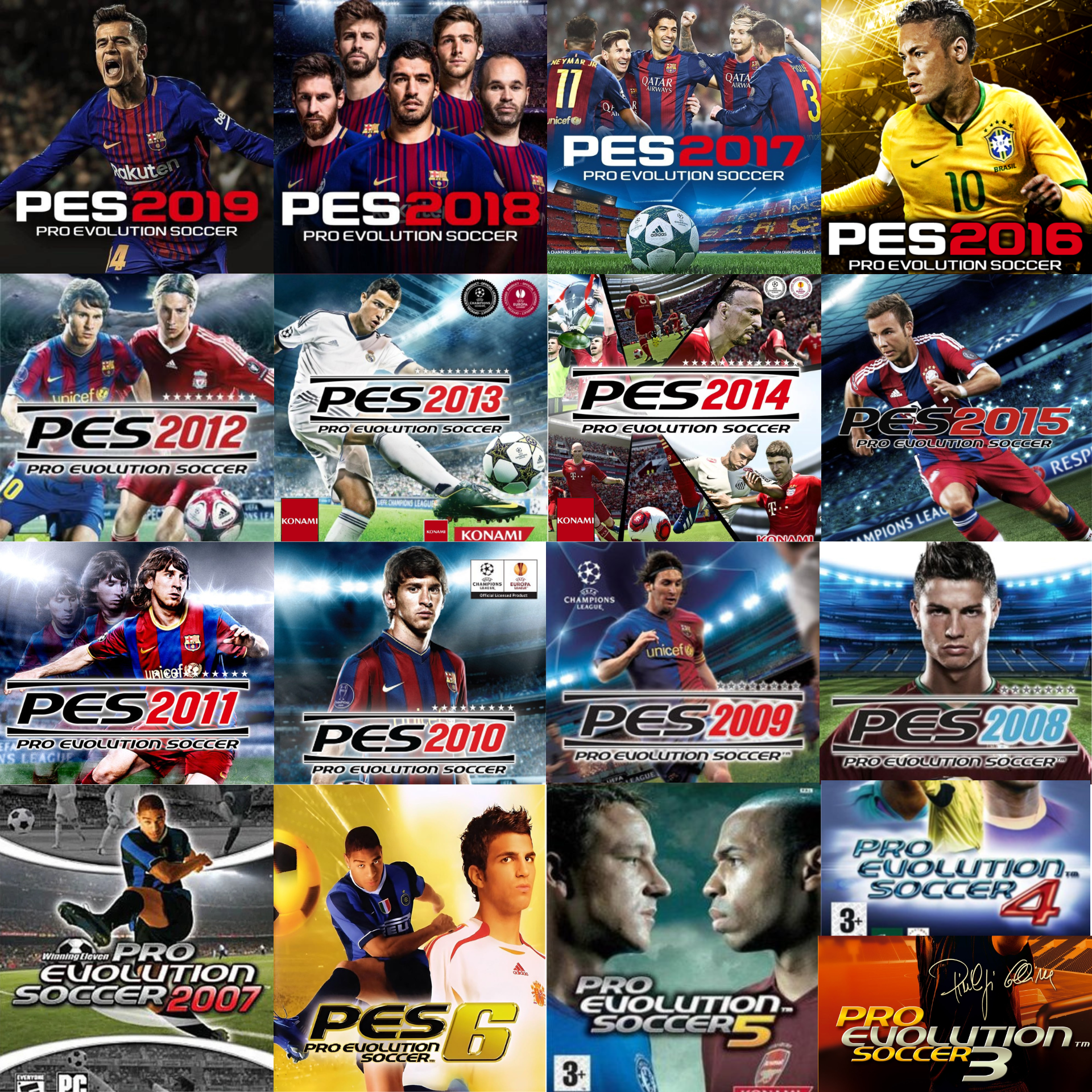 TENHA TODOS OS JOGOS DA COLEÇÃO PES – DO 2003 AO 2019 EM UM SÓ PACK COMPLETO